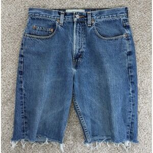 Vintage Gap Jean Shorts Men's 32 x 9 Blue Baggy Fit Boho Relaxed Cutoffs '05 Y2K